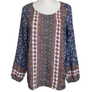 ALYA Boho Peasant Style Top - Size Medium